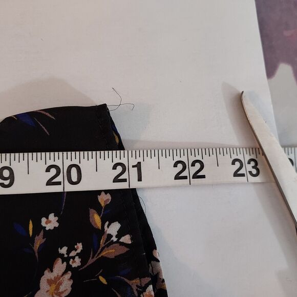 Moa Moa Shirt Top Flowy Black Floral Womens Plus Size 1X Layered Sleeve Keyhole - Picture 13 of 14